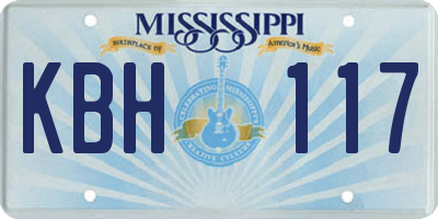MS license plate KBH117