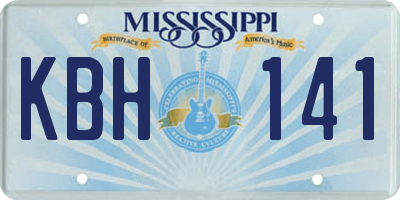 MS license plate KBH141