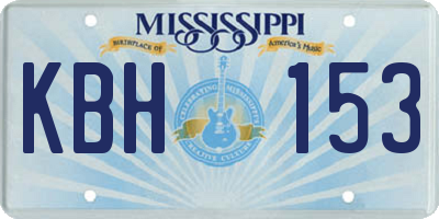 MS license plate KBH153