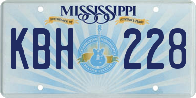 MS license plate KBH228