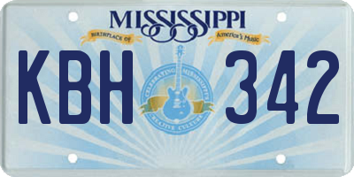 MS license plate KBH342
