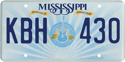 MS license plate KBH430