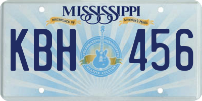 MS license plate KBH456