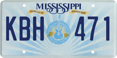 MS license plate KBH471