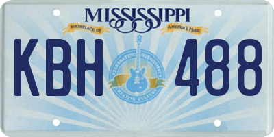 MS license plate KBH488