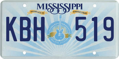 MS license plate KBH519