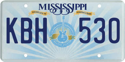 MS license plate KBH530