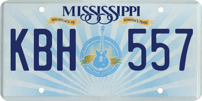 MS license plate KBH557