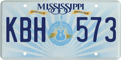 MS license plate KBH573
