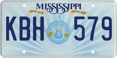 MS license plate KBH579