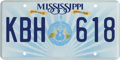 MS license plate KBH618