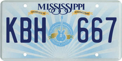 MS license plate KBH667