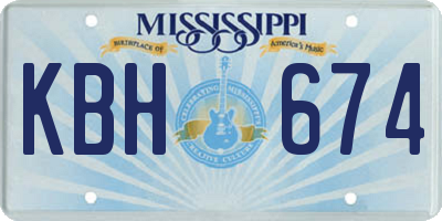 MS license plate KBH674