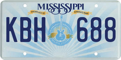 MS license plate KBH688