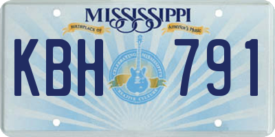 MS license plate KBH791