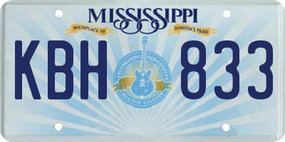 MS license plate KBH833
