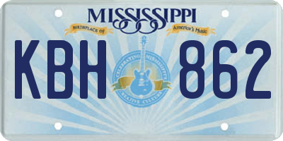 MS license plate KBH862
