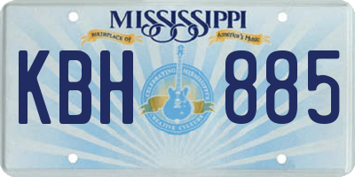 MS license plate KBH885