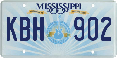 MS license plate KBH902