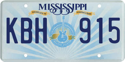MS license plate KBH915