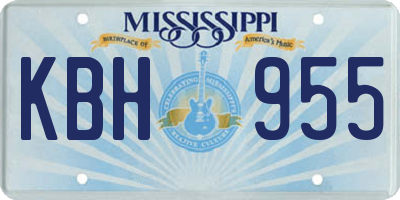 MS license plate KBH955