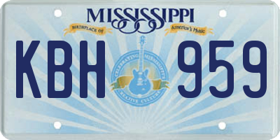 MS license plate KBH959