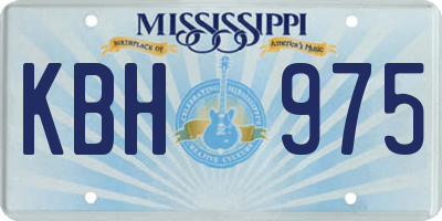 MS license plate KBH975