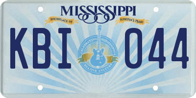 MS license plate KBI044