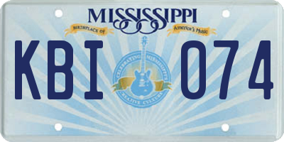 MS license plate KBI074