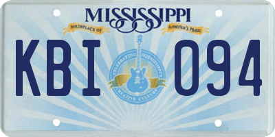 MS license plate KBI094