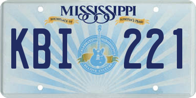 MS license plate KBI221