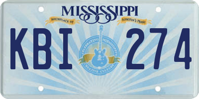 MS license plate KBI274