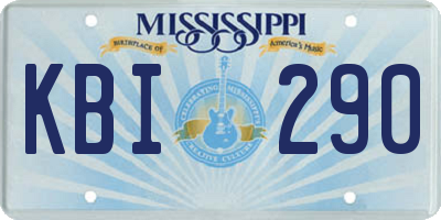 MS license plate KBI290