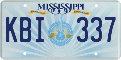 MS license plate KBI337