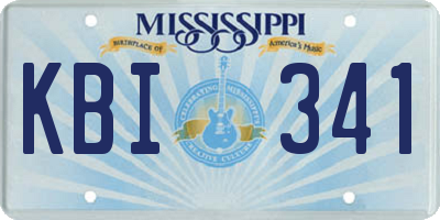 MS license plate KBI341