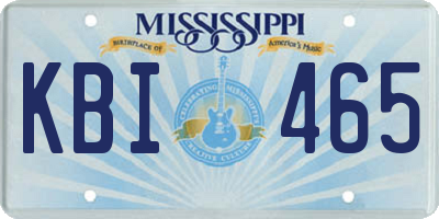 MS license plate KBI465