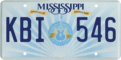 MS license plate KBI546