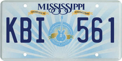 MS license plate KBI561