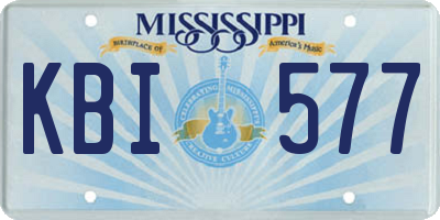 MS license plate KBI577