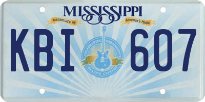 MS license plate KBI607