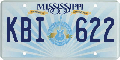 MS license plate KBI622