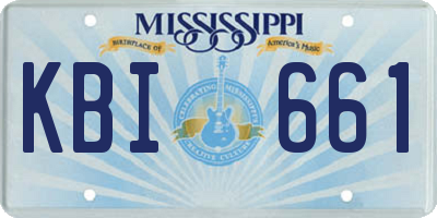 MS license plate KBI661