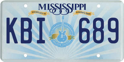 MS license plate KBI689