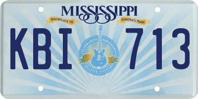MS license plate KBI713