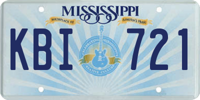 MS license plate KBI721