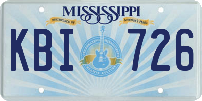 MS license plate KBI726