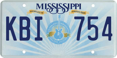 MS license plate KBI754