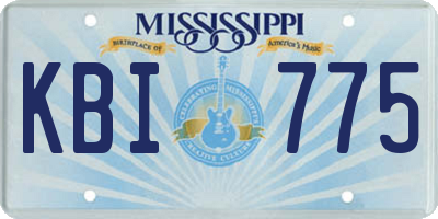 MS license plate KBI775