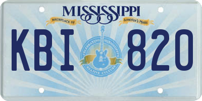 MS license plate KBI820