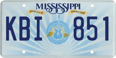 MS license plate KBI851